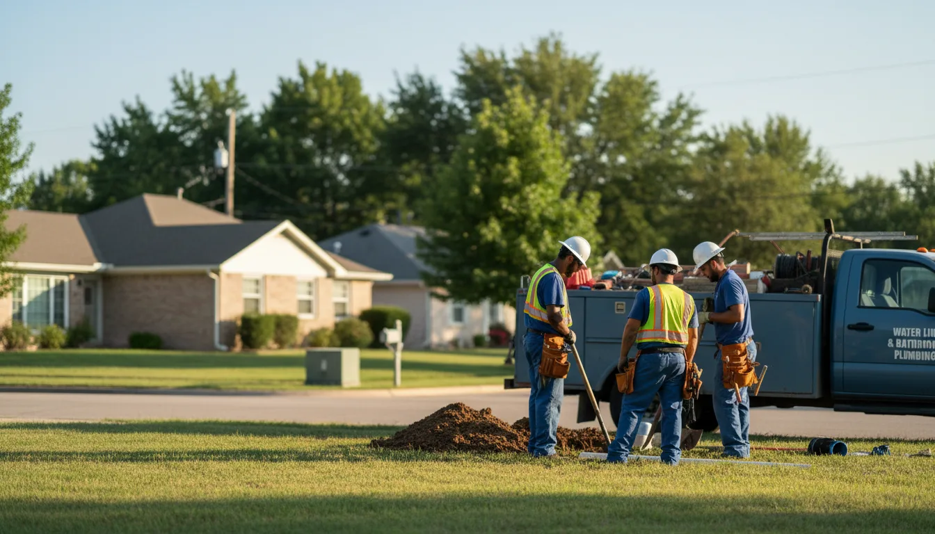 Residential water line and bathroom plumbing service in Tarpley, TX